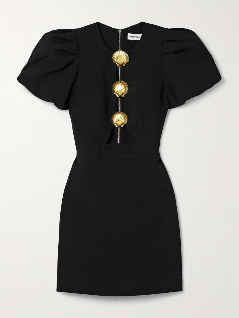 Rebecca Vallance Sirene Embellished Cutout Cady Mini Dress - UK 14