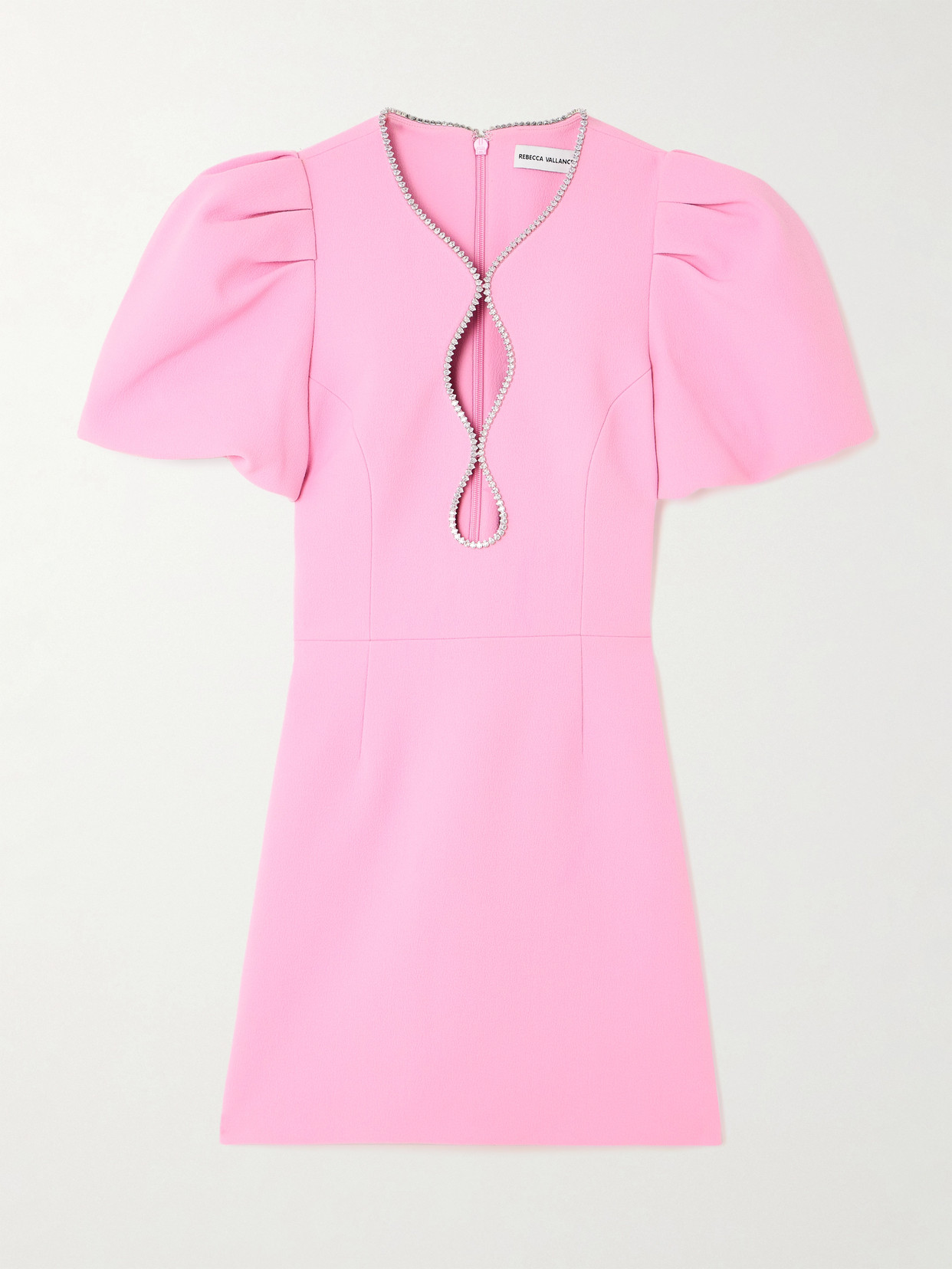 Rebecca Vallance Karina Crystal-embellished Cutout Crepe Mini Dress In Pink