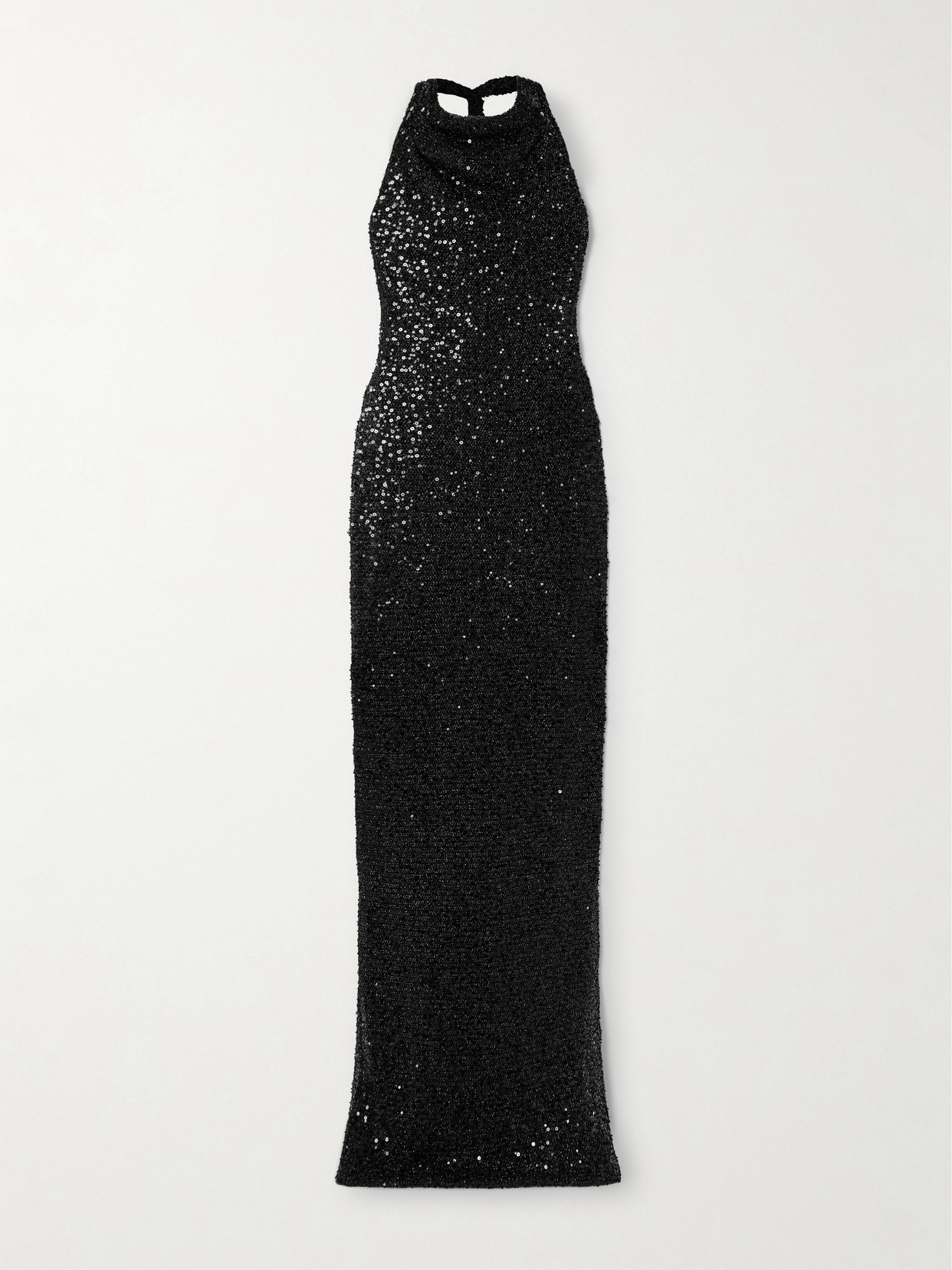 Rebecca Vallance - Nixie Open-back Sequined Metallic Mesh Gown - Black