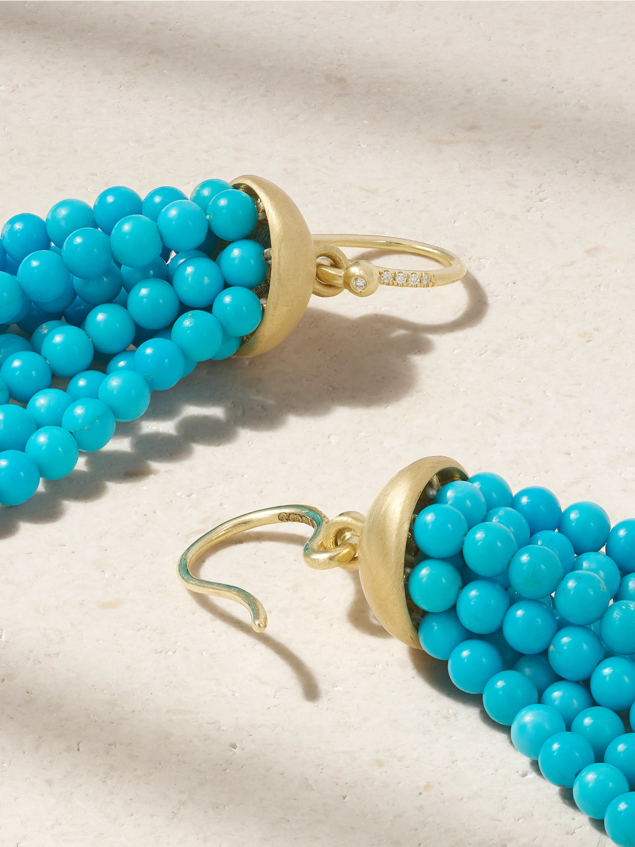 Irene Neuwirth 18-karat Gold, Turquoise And Diamond Earrings In Gold