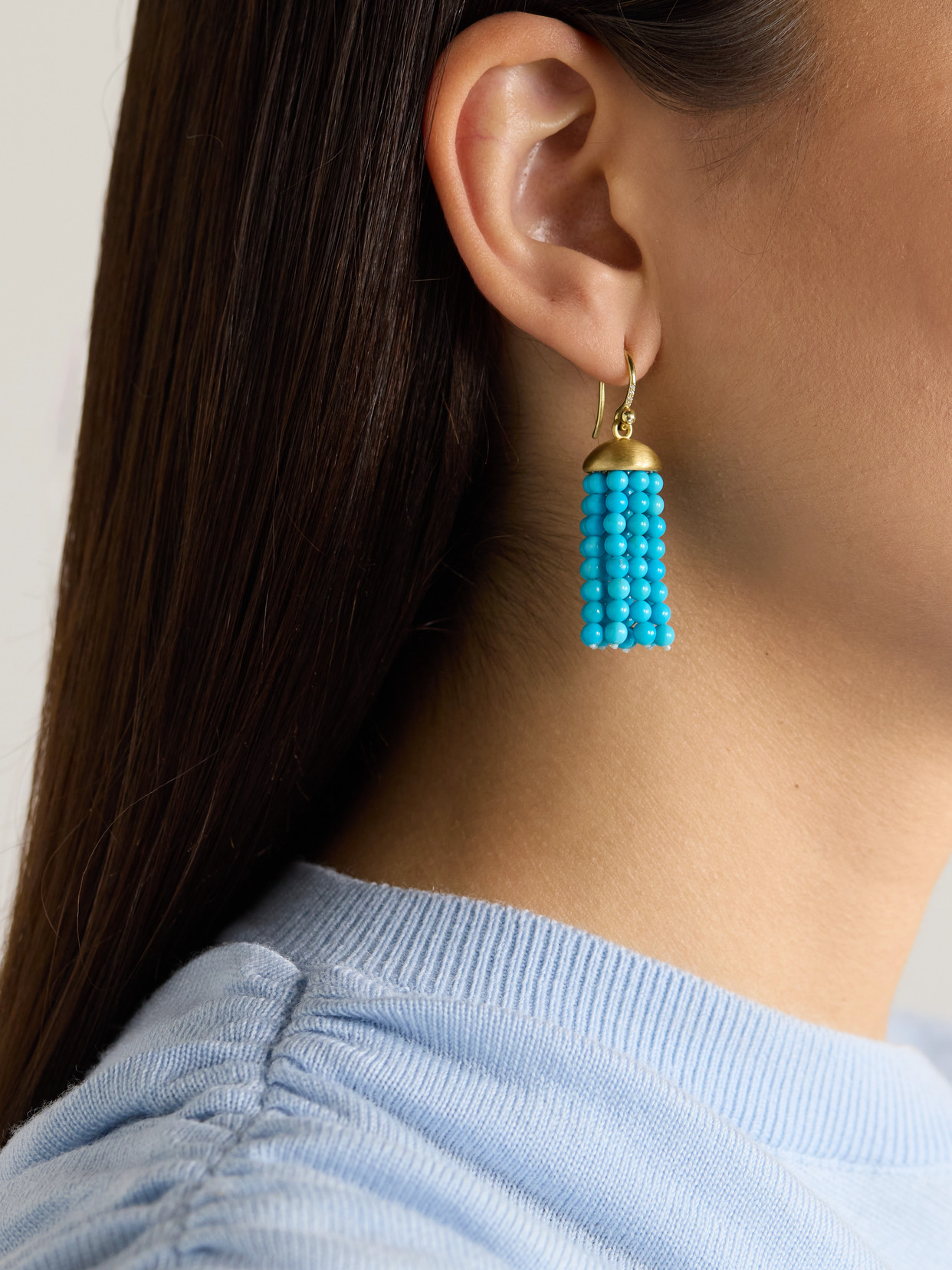 Irene Neuwirth 18-karat Gold, Turquoise And Diamond Earrings In Gold