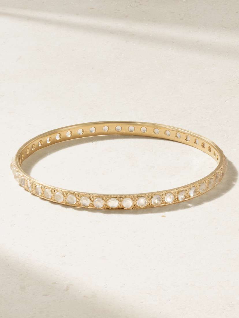 Irene Neuwirth Classic 18-karat Gold Moonstone Bangle