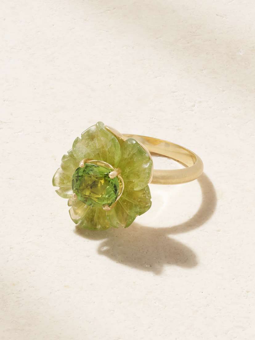 Irene Neuwirth Tropical Flower 18-karat Gold Tourmaline Ring