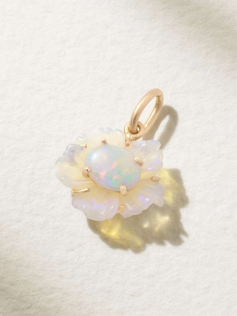 Irene Neuwirth Tropical Flower 18-karat Rose Gold Opal Pendant