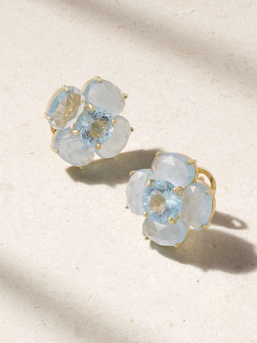 Irene Neuwirth Classic 18-karat Gold Aquamarine Earrings