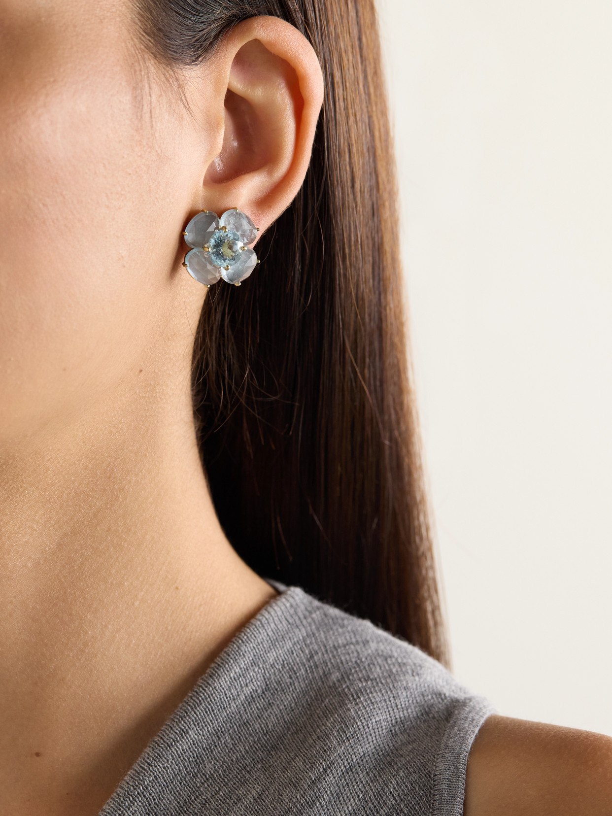 Irene Neuwirth Classic 18-karat Gold Aquamarine Earrings In Gold