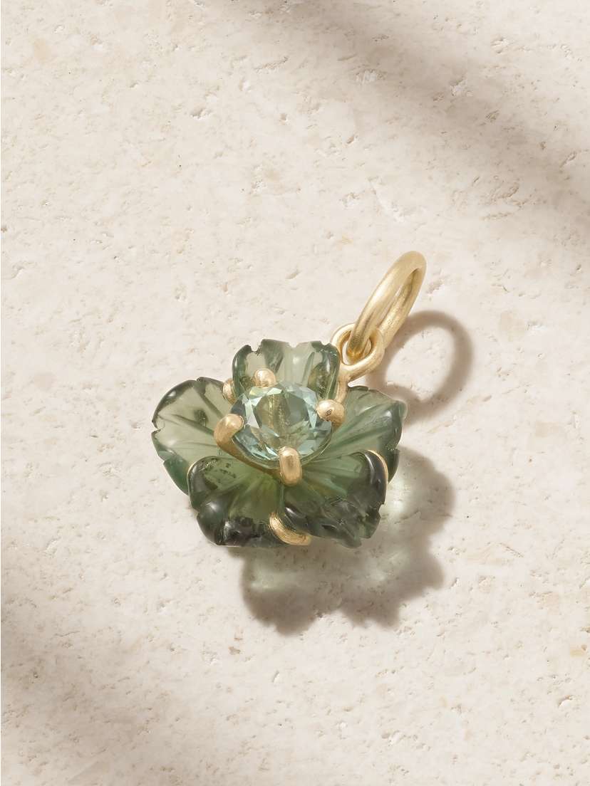 Irene Neuwirth Tropical Flower 18-karat Gold Tourmaline Pendant