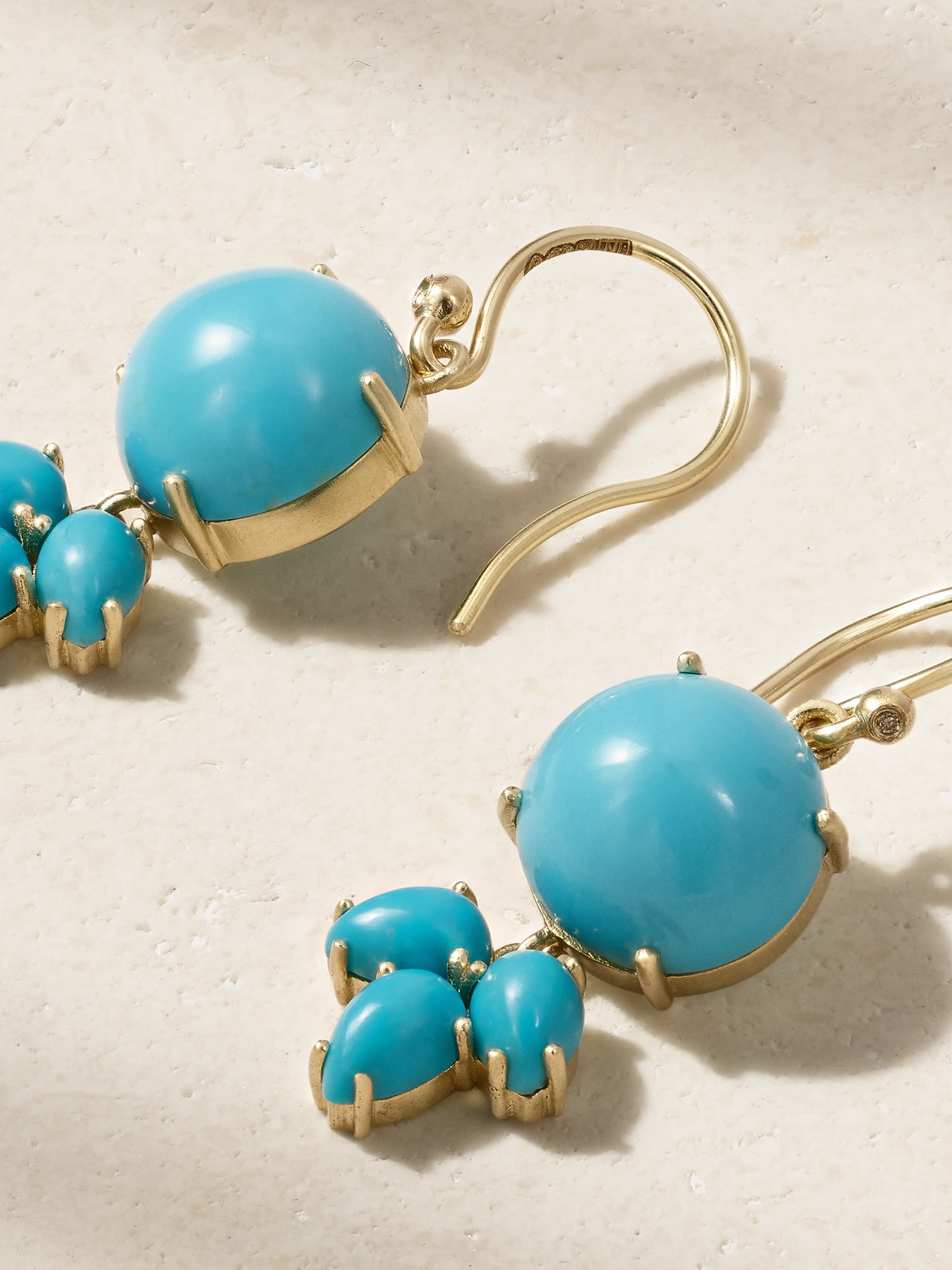 Irene Neuwirth Classic 18-karat Gold Turquoise Earrings In Blue