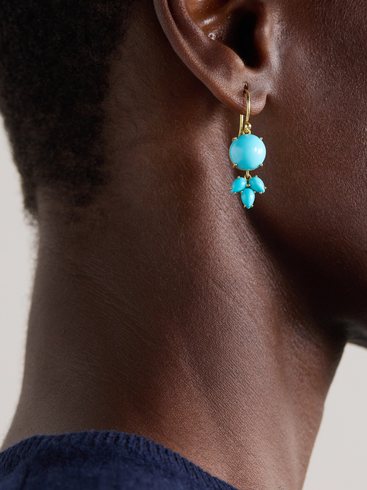 Irene Neuwirth Classic 18-karat Gold Turquoise Earrings In Blue