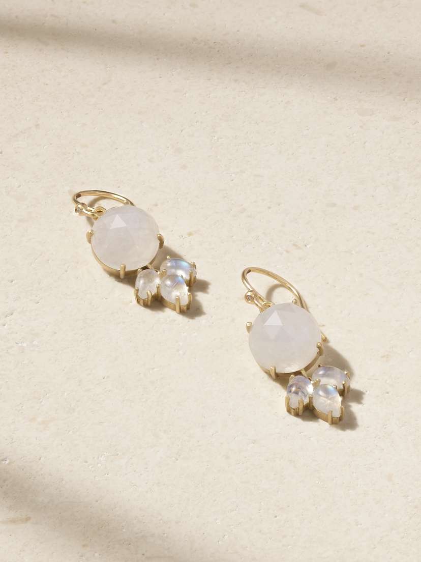 Irene Neuwirth Classic 18-karat Gold Moonstone Earrings