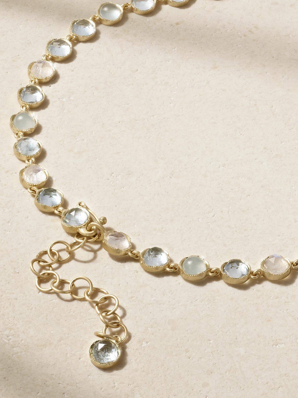 Irene Neuwirth Classic 18-karat Gold, Moonstone And Aquamarine Necklace In Gold