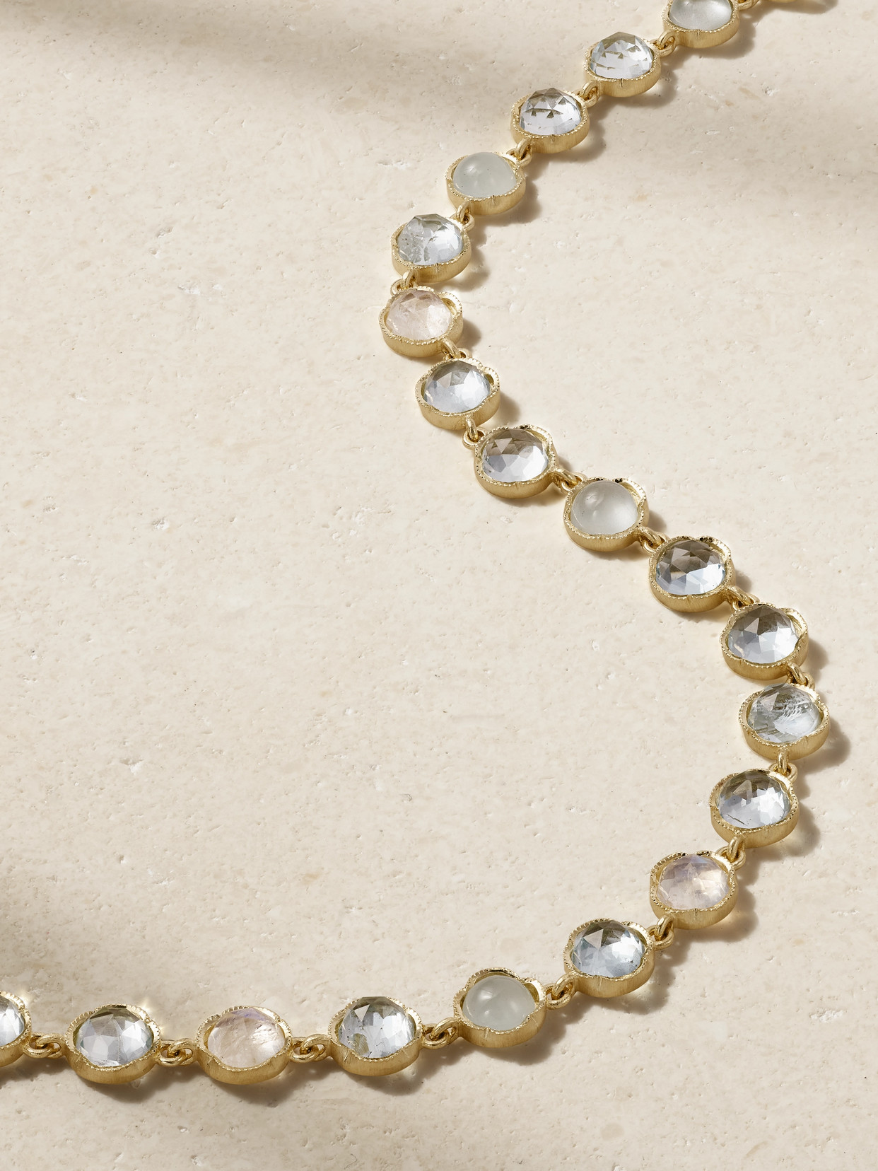 Irene Neuwirth Classic 18-karat Gold, Moonstone And Aquamarine Necklace In Gold