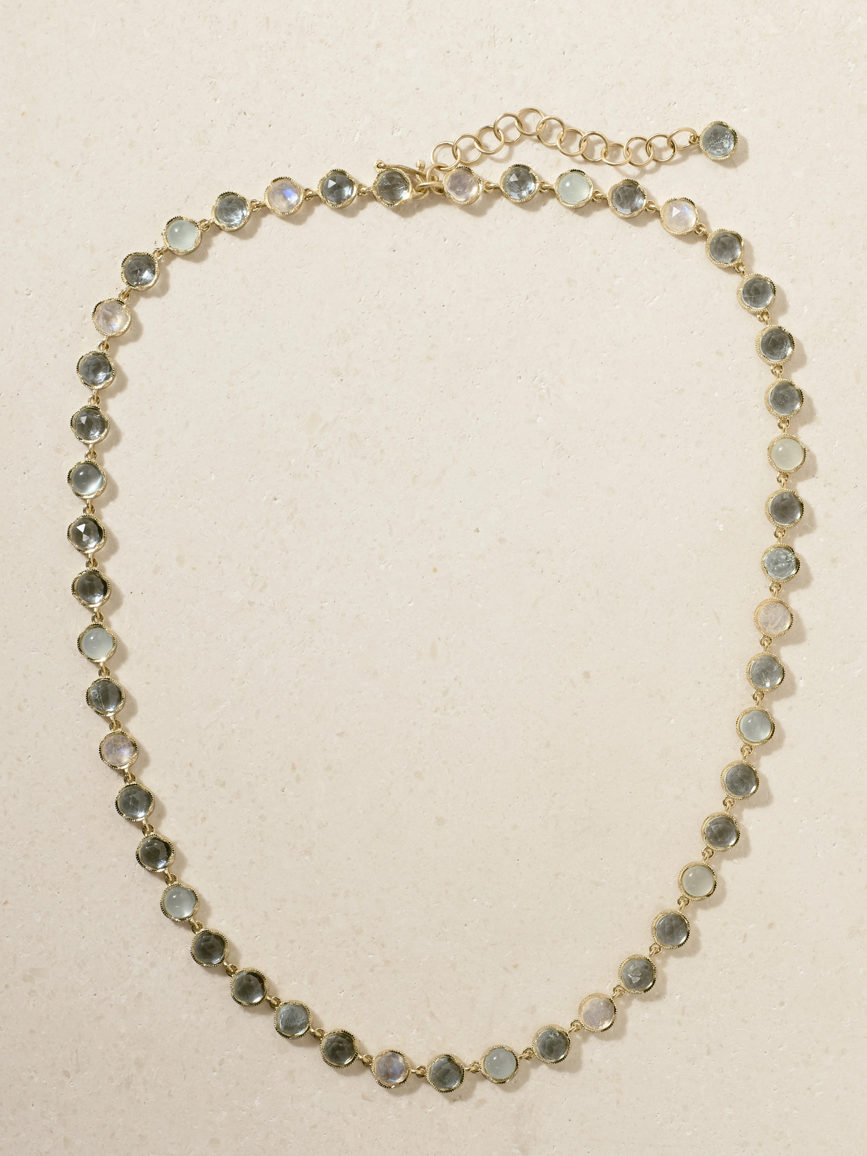 Irene Neuwirth Classic 18-karat Gold, Moonstone And Aquamarine Necklace In Multi