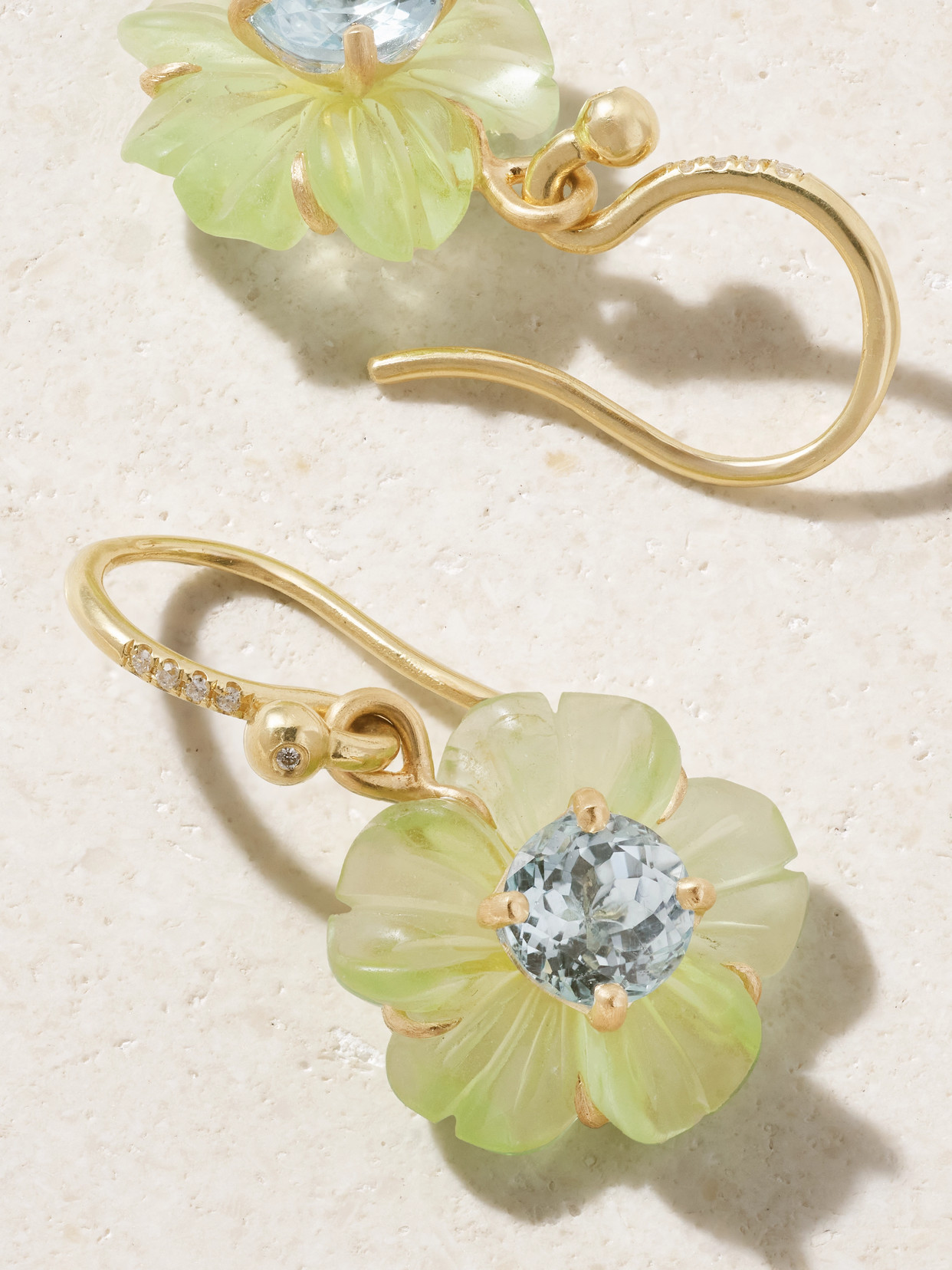 Irene Neuwirth Tropical Flower 18-karat Gold Multi-stone Earrings In Gold