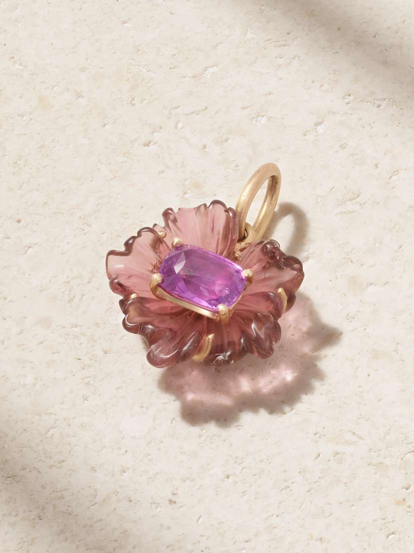 Irene Neuwirth Tropical Flower 18-karat Rose Gold, Tourmaline And Sapphire Pendant
