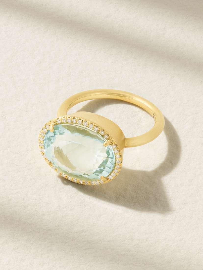 Irene Neuwirth Gemmy Gem 18-karat Gold, Aquamarine And Diamond Ring