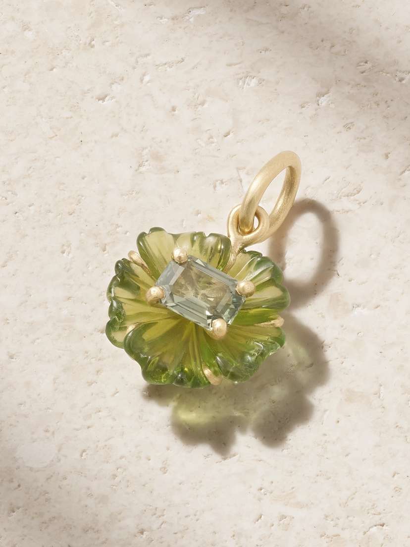 Irene Neuwirth Tropical Flower 18-karat Gold, Tourmaline And Sapphire Pendant