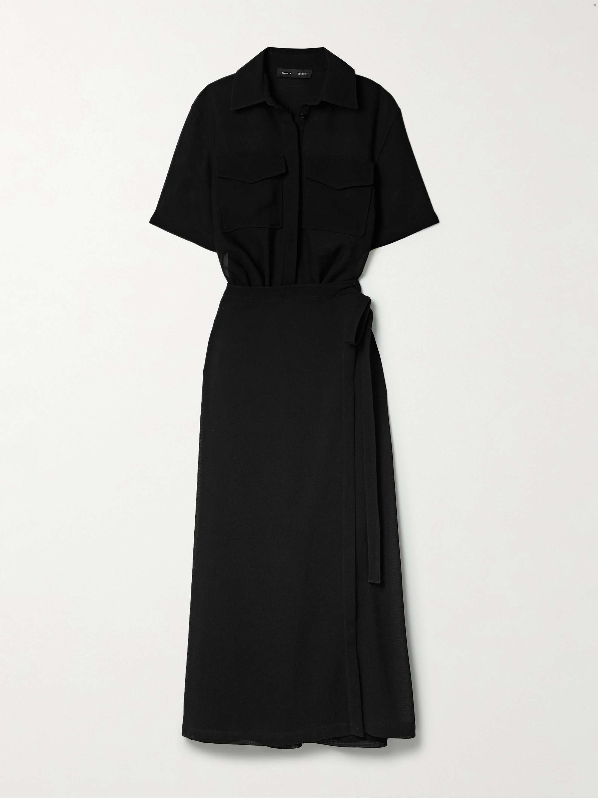 Emory convertible mesh and woven wrap maxi dress