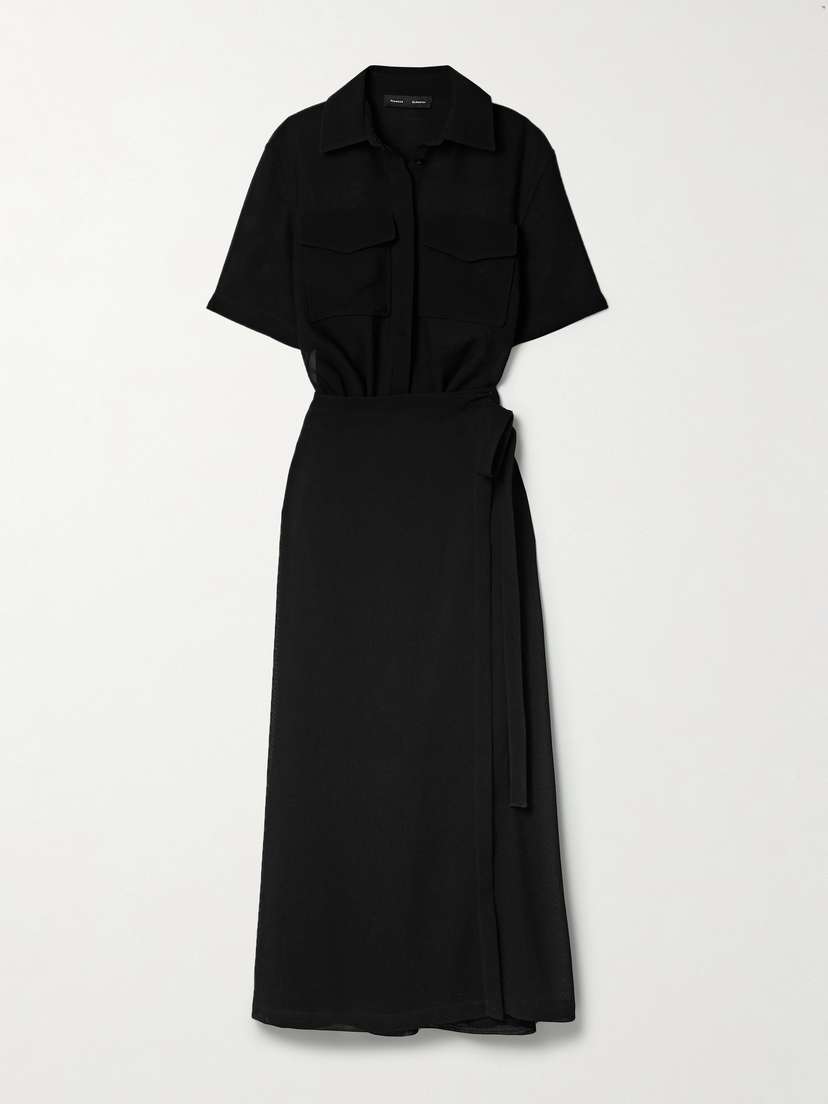 Proenza Schouler Emory Convertible Mesh And Woven Wrap Maxi Dress