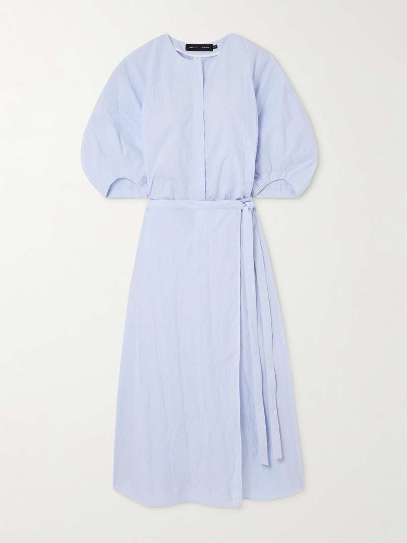 Proenza Schouler Alicia Crinkled Cotton-blend Gabardine Midi Wrap Dress