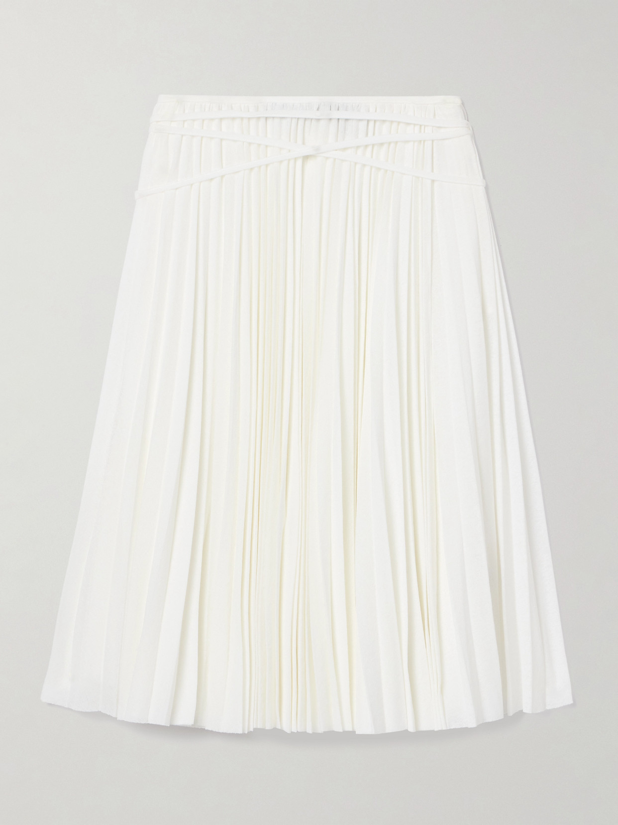 Proenza Schouler Margo Tie-detailed Pleated Gauze Midi Skirt In White
