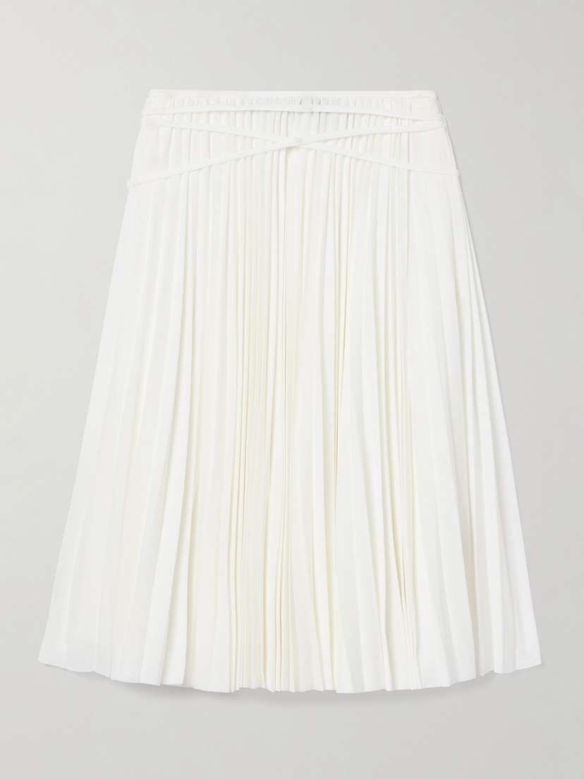 Proenza Schouler Margo Tie-detailed Pleated Gauze Midi Skirt