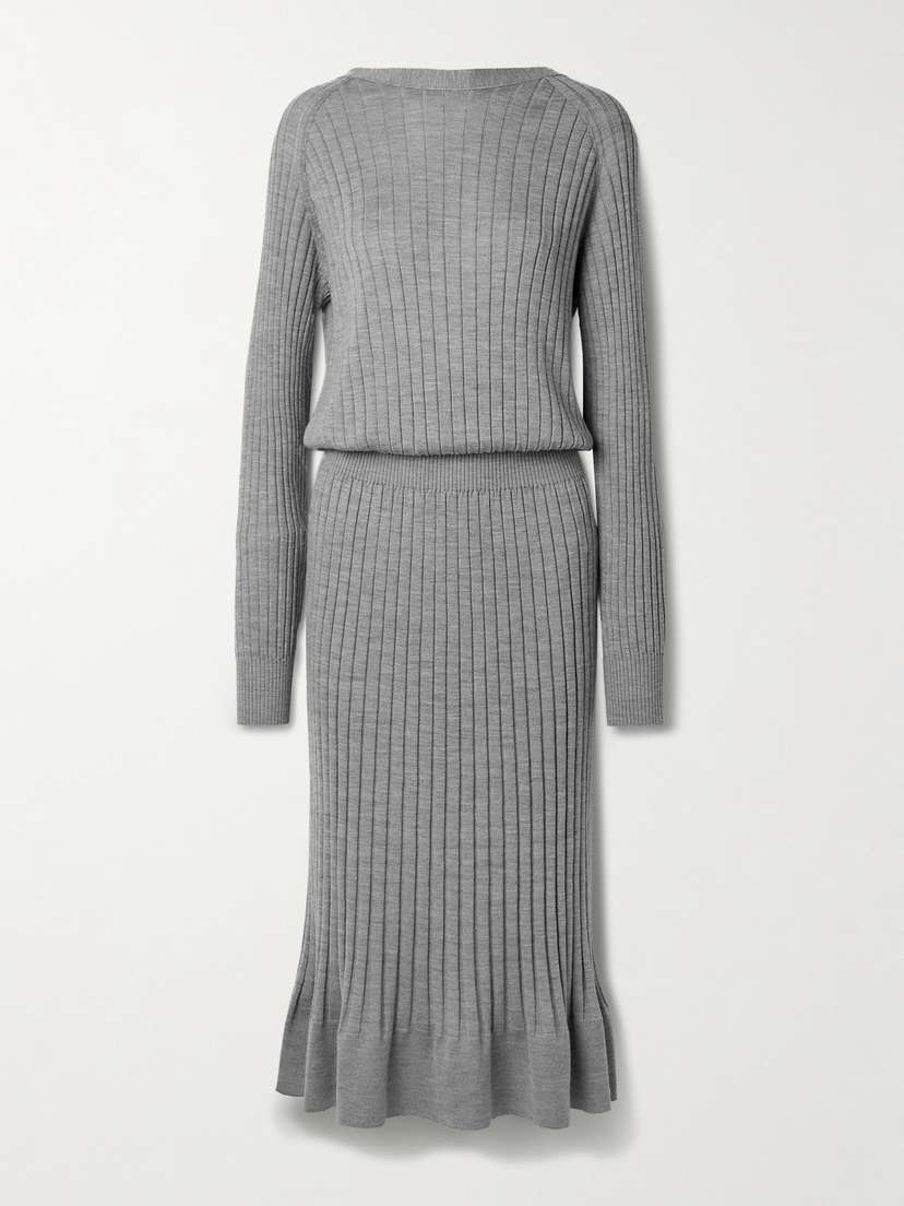 Proenza Schouler Eden Reversible Ribbed Wool And Silk-blend Midi Dress