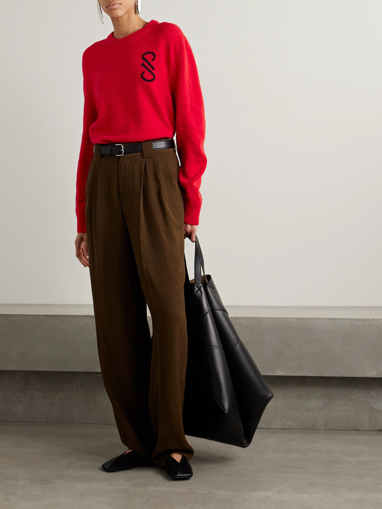 Proenza Schouler Intarsia Wool Sweater In Red