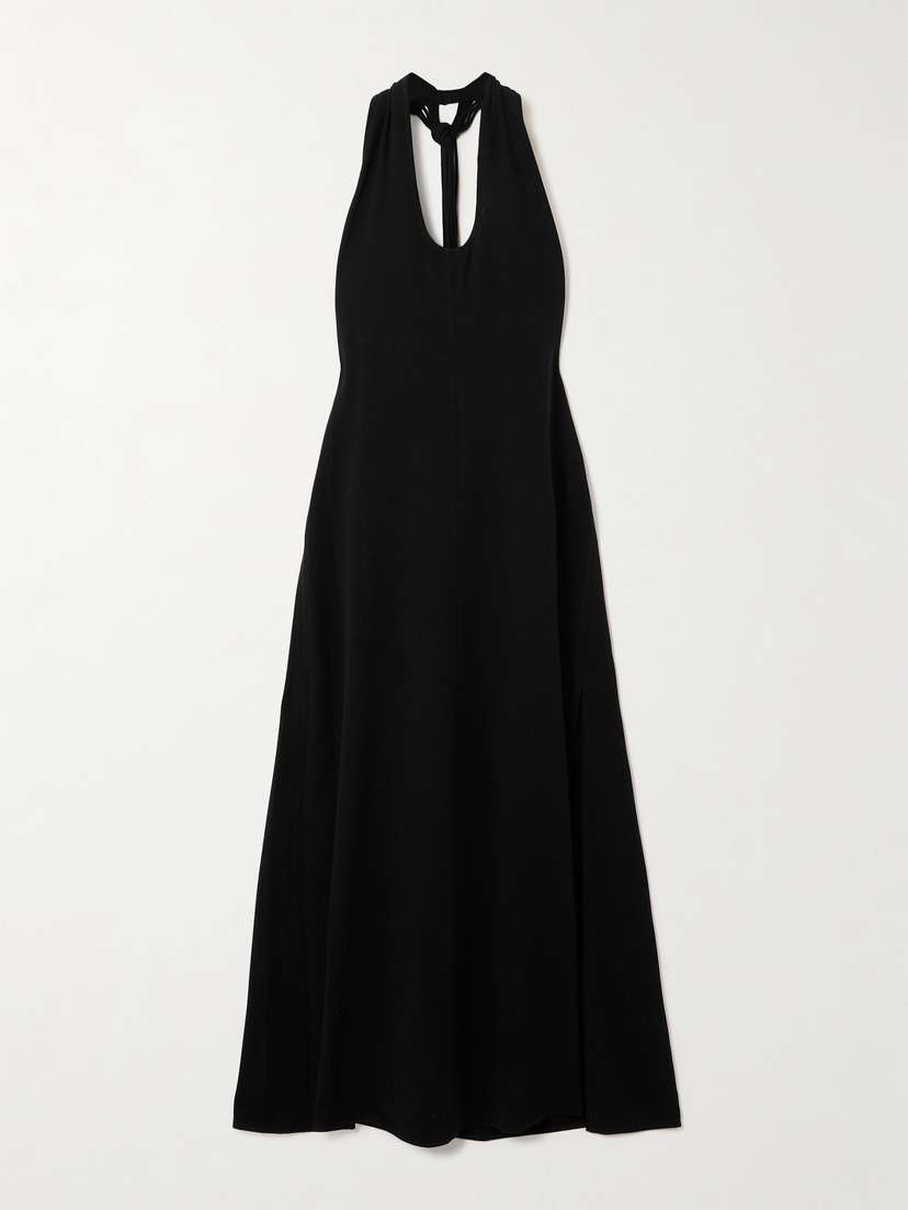 Proenza Schouler Ember Fringed Crepe Halterneck Maxi Dress