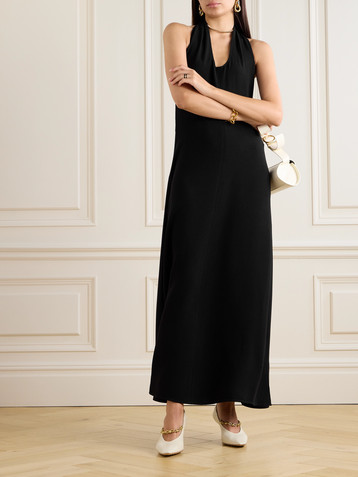 Proenza Schouler Ember fringed crepe halterneck maxi dress