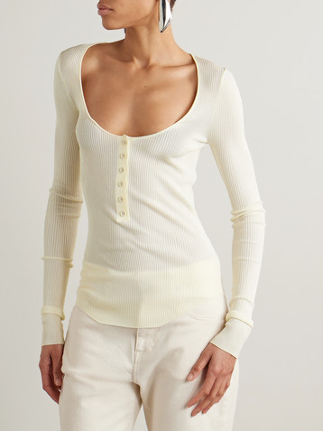 Proenza Schouler Boyd ribbed-knit Henley top