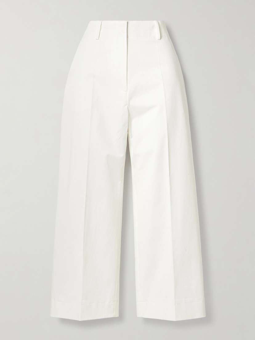 Proenza Schouler Amara Cropped Cotton-blend Twill Wide-leg Pants