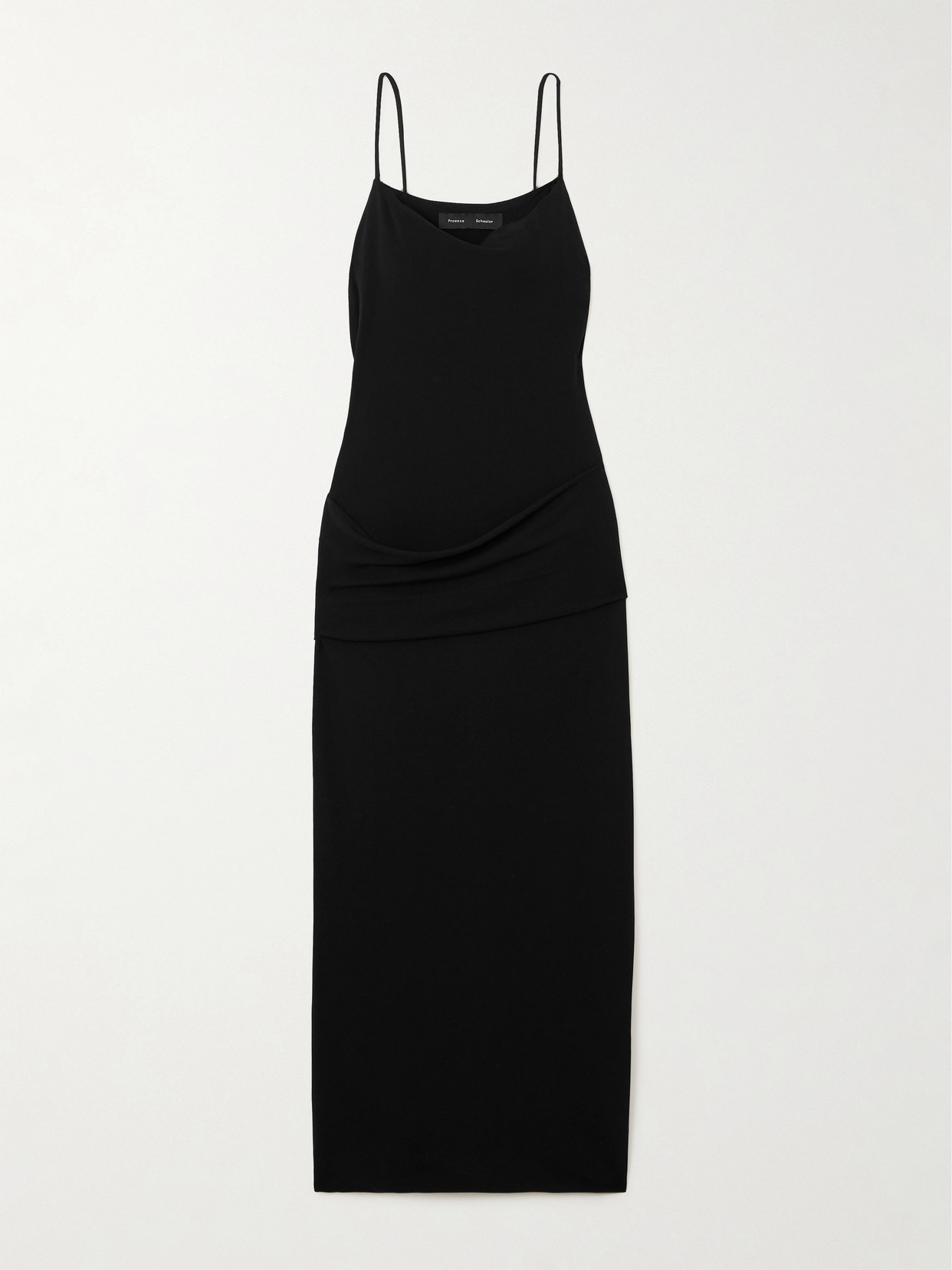 Proenza Schouler Blaire Gathered Jersey Midi Dress In Black