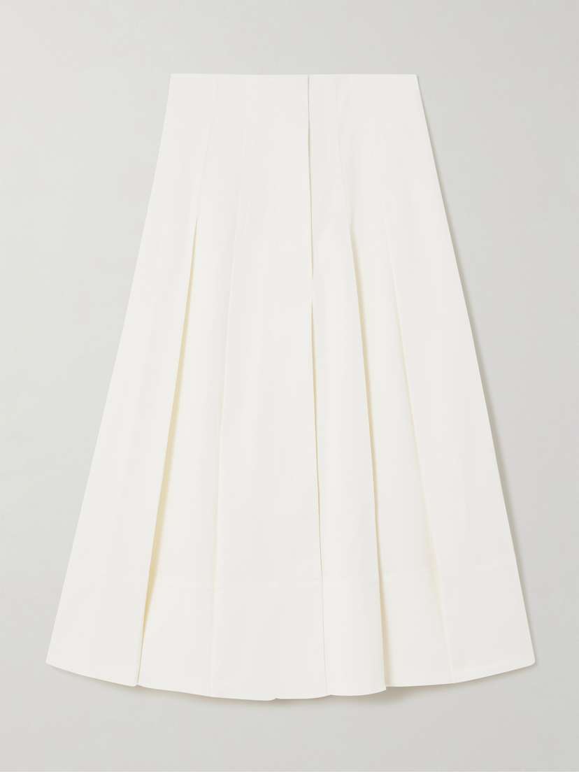 Proenza Schouler Moore Pleated Cotton-blend Twill Midi Skirt