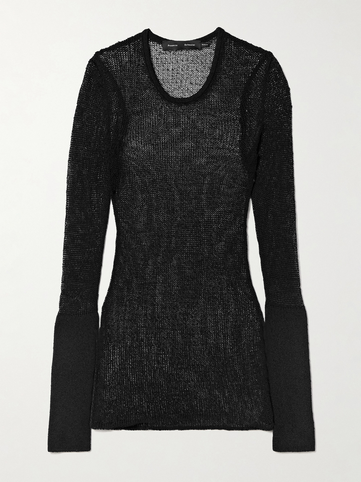 Proenza Schouler Willa Two-tone Knitted Jumper In Black