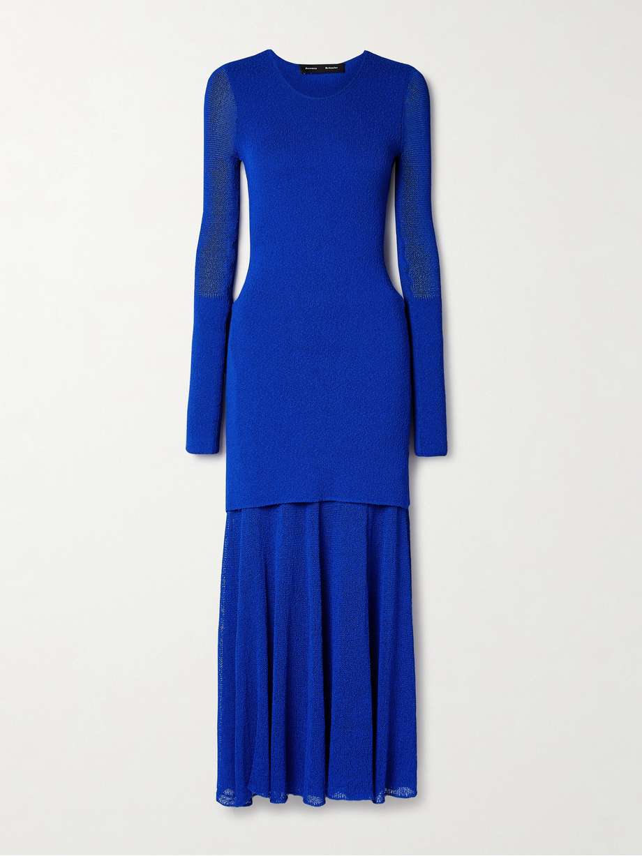 anita layered knitted maxi dress