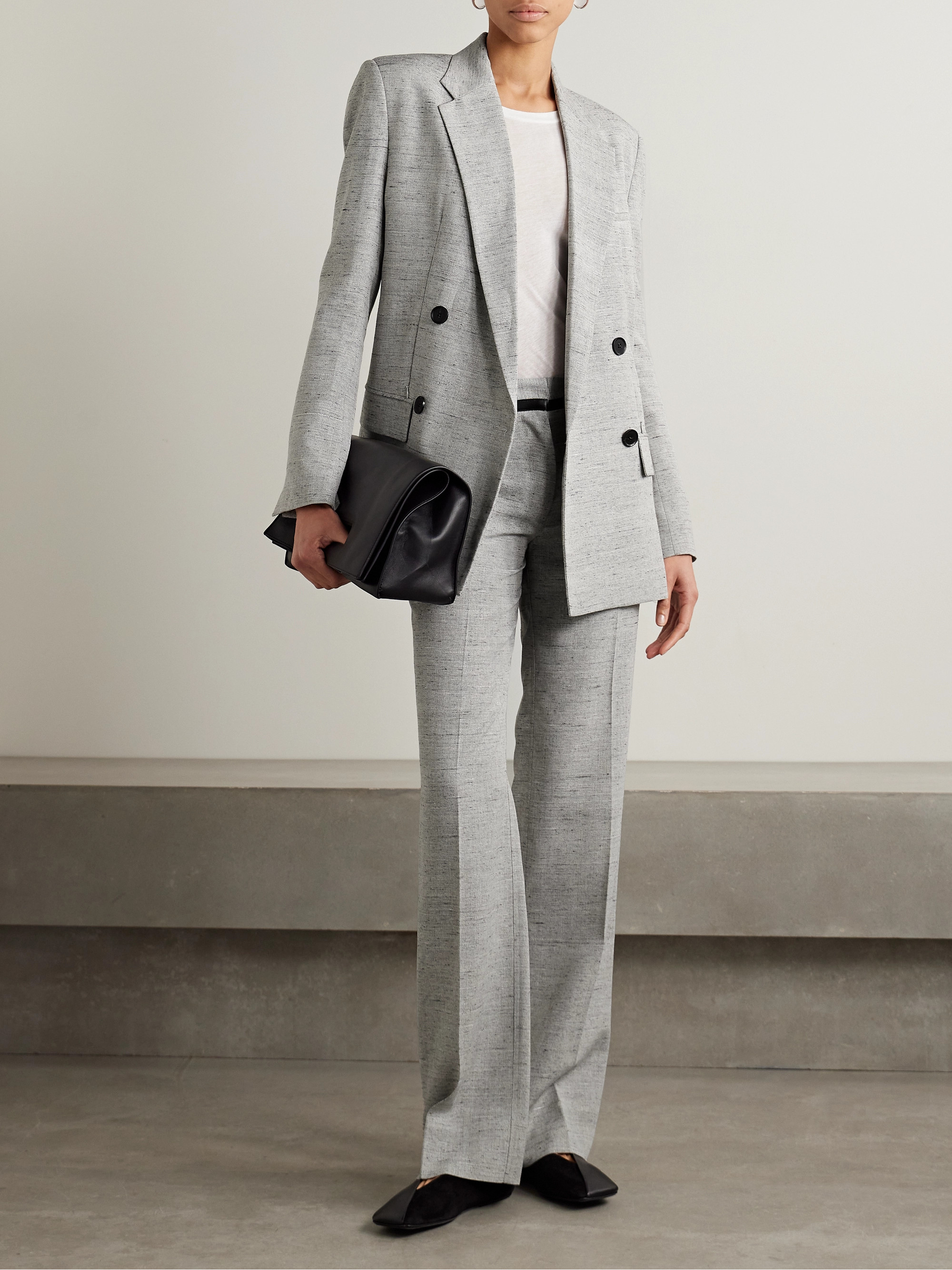 Proenza Schouler Hadley double-breasted mélange woven blazer