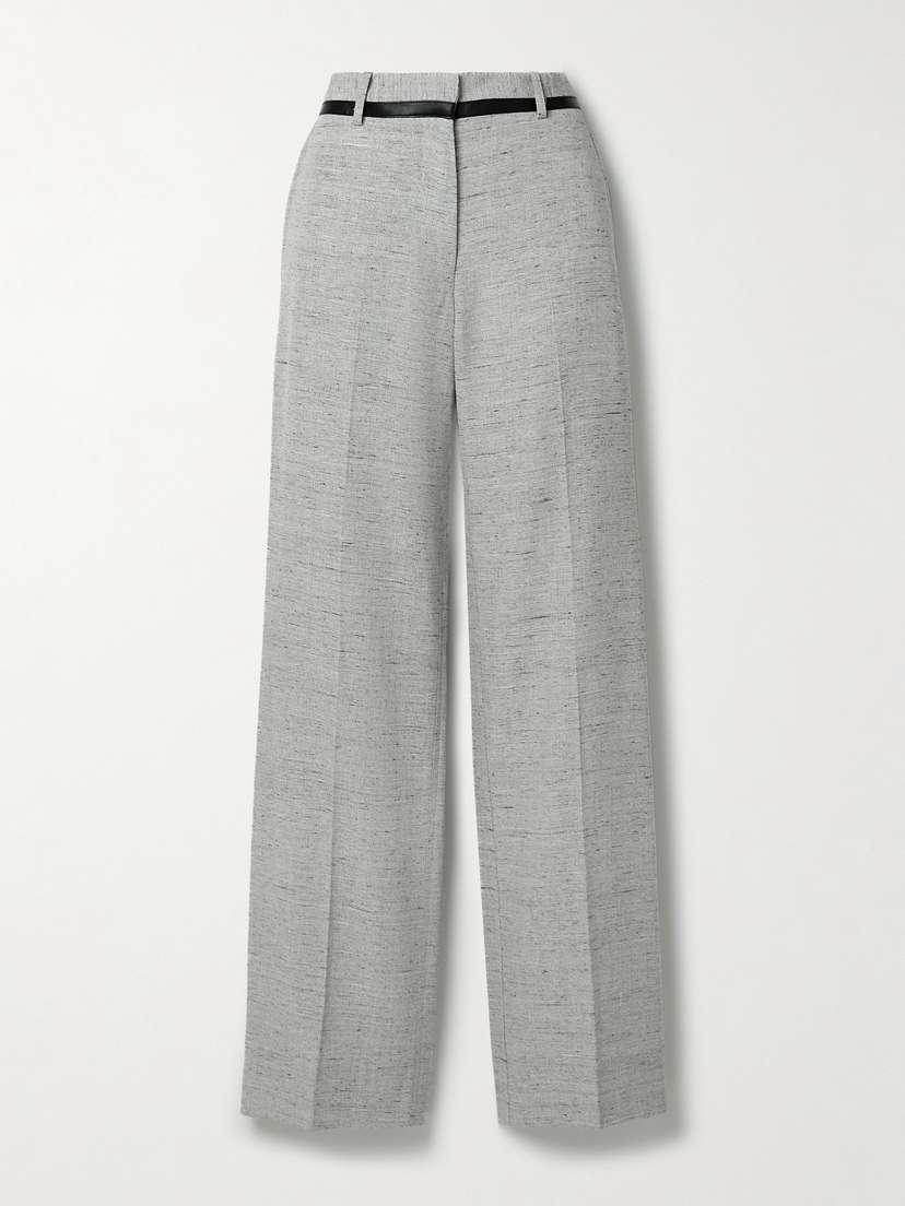 Proenza Schouler Aiden Faux Leather-trimmed Woven Straight-leg Pants