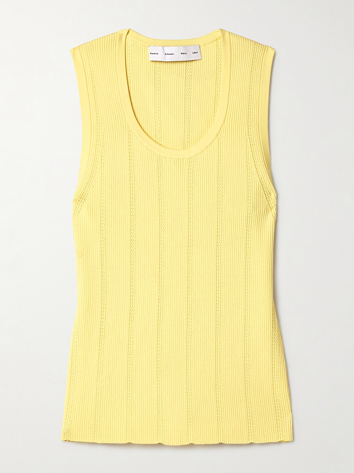 Proenza Schouler White Label Perry Ribbed Pointelle-knit Tank In Yellow