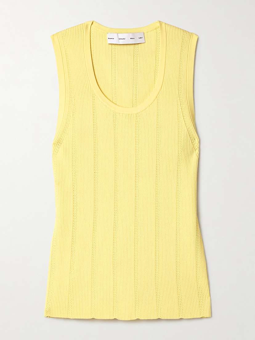 Proenza Schouler White Label Perry Ribbed Pointelle-knit Tank