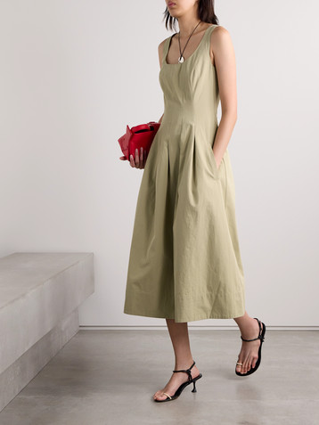 Proenza Schouler White Label Allen pleated cotton-poplin midi dress