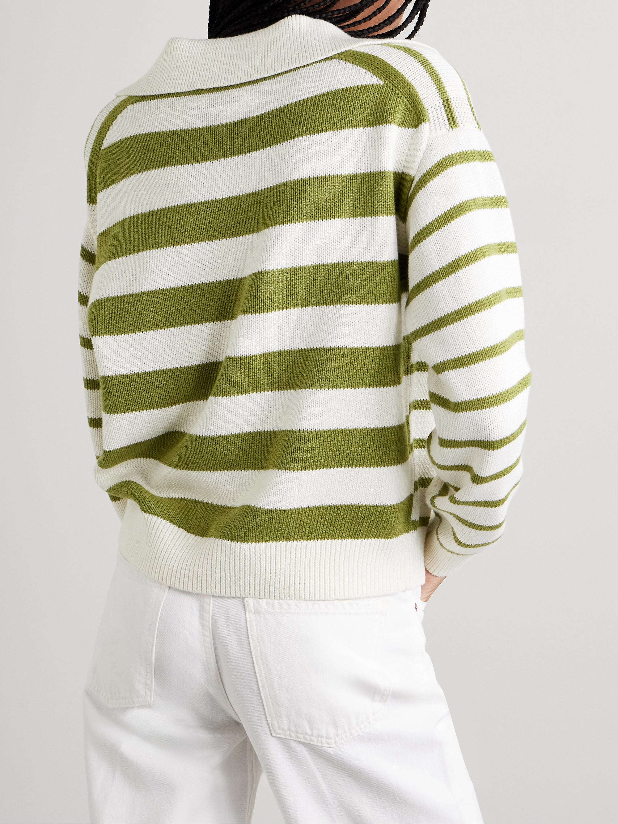Proenza Schouler White Label Murphy striped cotton and cashmere-blend sweater