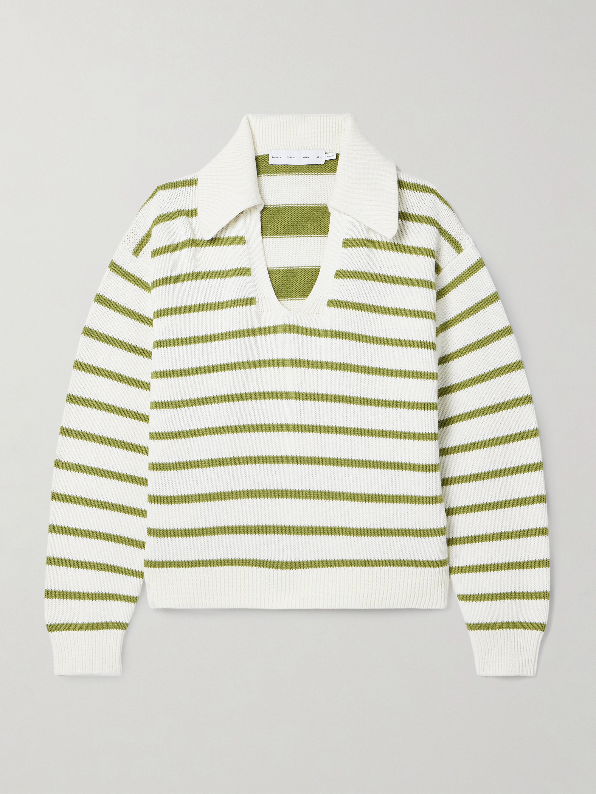Proenza Schouler White Label Murphy striped cotton and cashmere-blend sweater