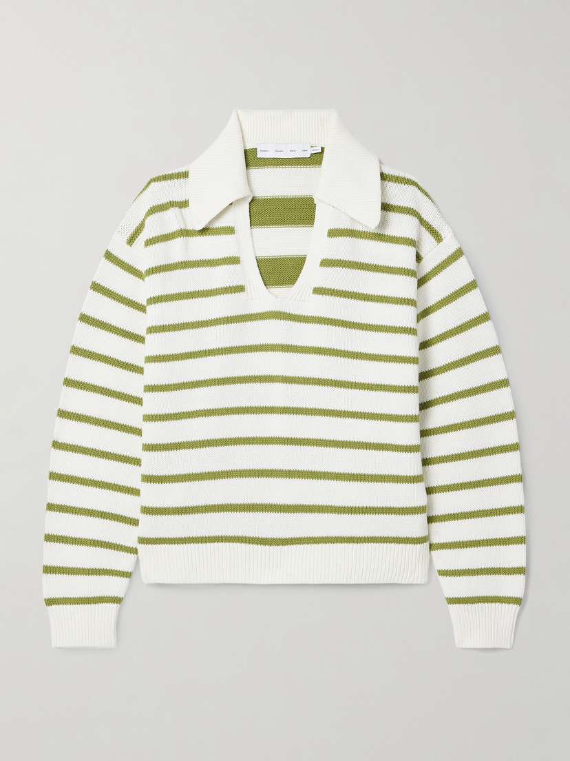 Proenza Schouler White Label Murphy Striped Cotton And Cashmere-blend Sweater