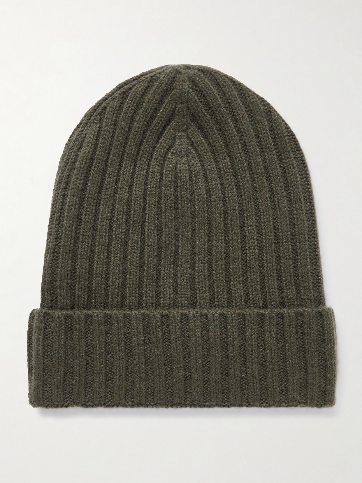 Arch4 Megan Ribbed Cashmere Beanie In Green