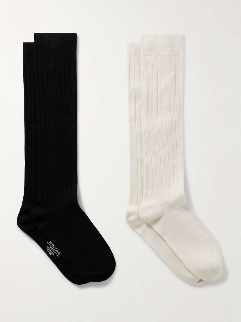 Arch4 Antwerp Set Of Two Ribbed Silk And Cashmere-blend Socks