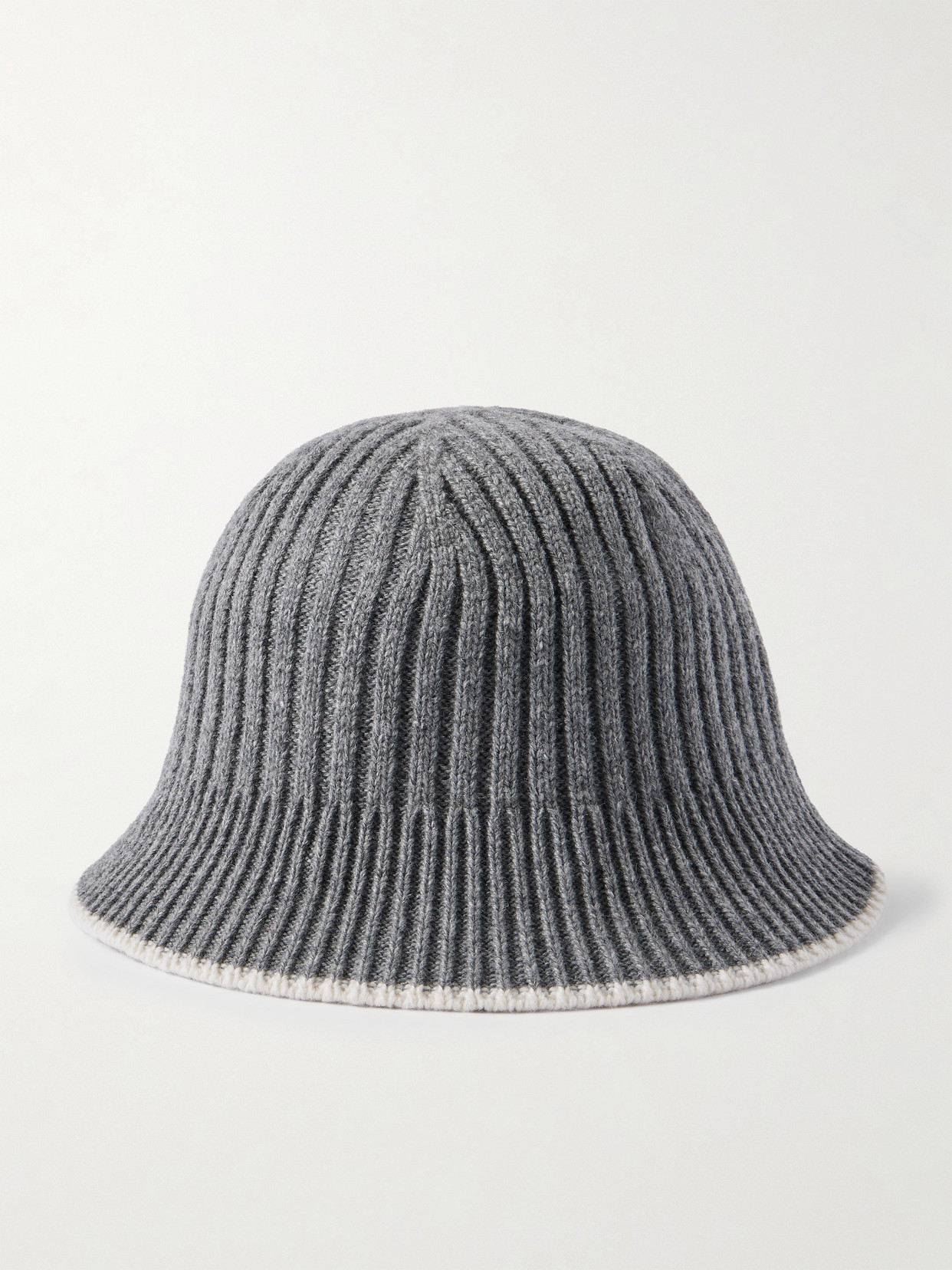 Arch4 Xander Two-tone Ribbed Cashmere Bucket Hat In Grey