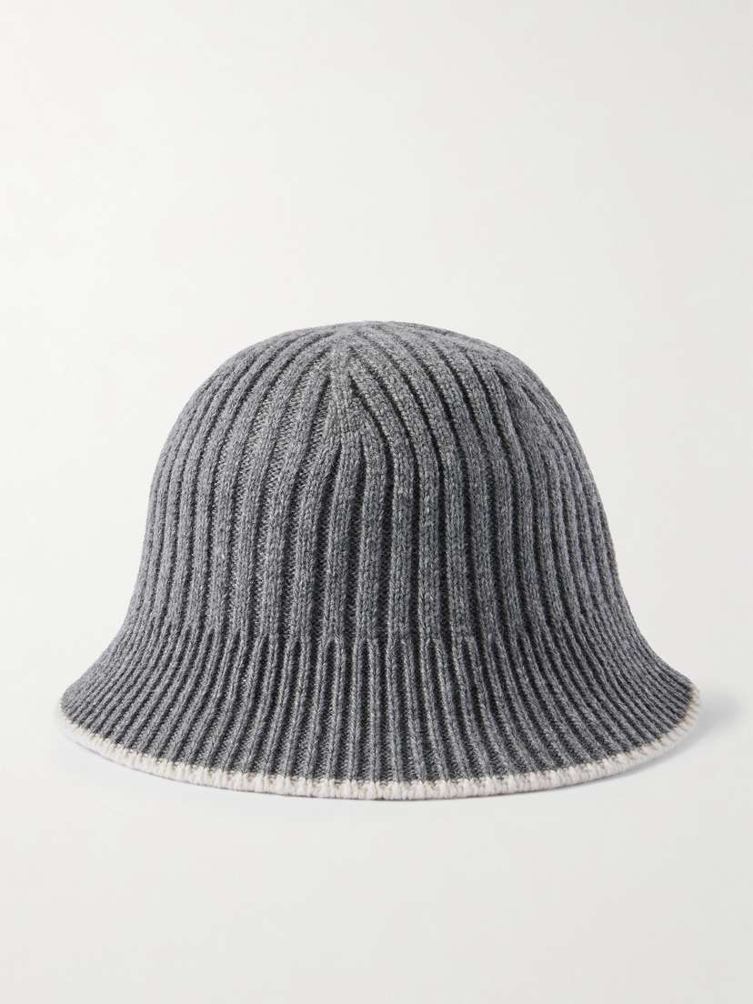 Arch4 Xander Two-tone Ribbed Cashmere Bucket Hat