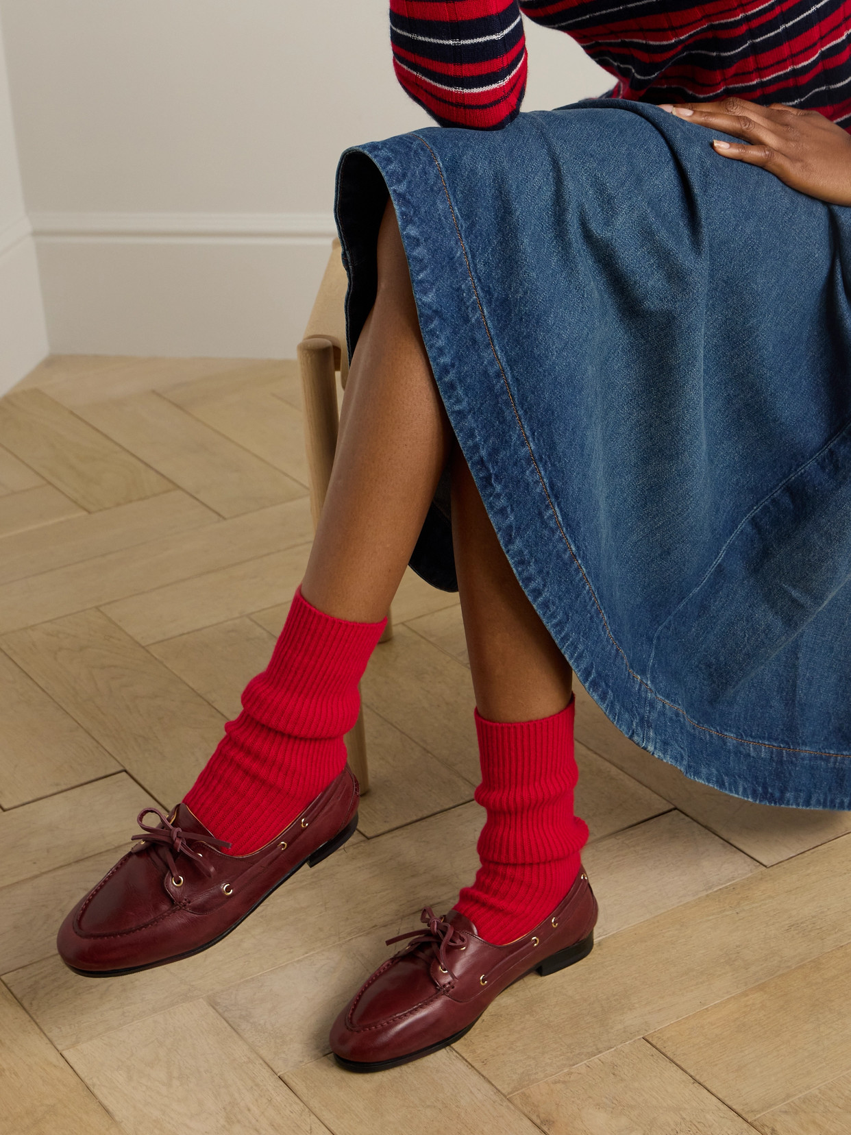 Arch4 Lucia Set Of Three Ribbed Cashmere Socks In Multi