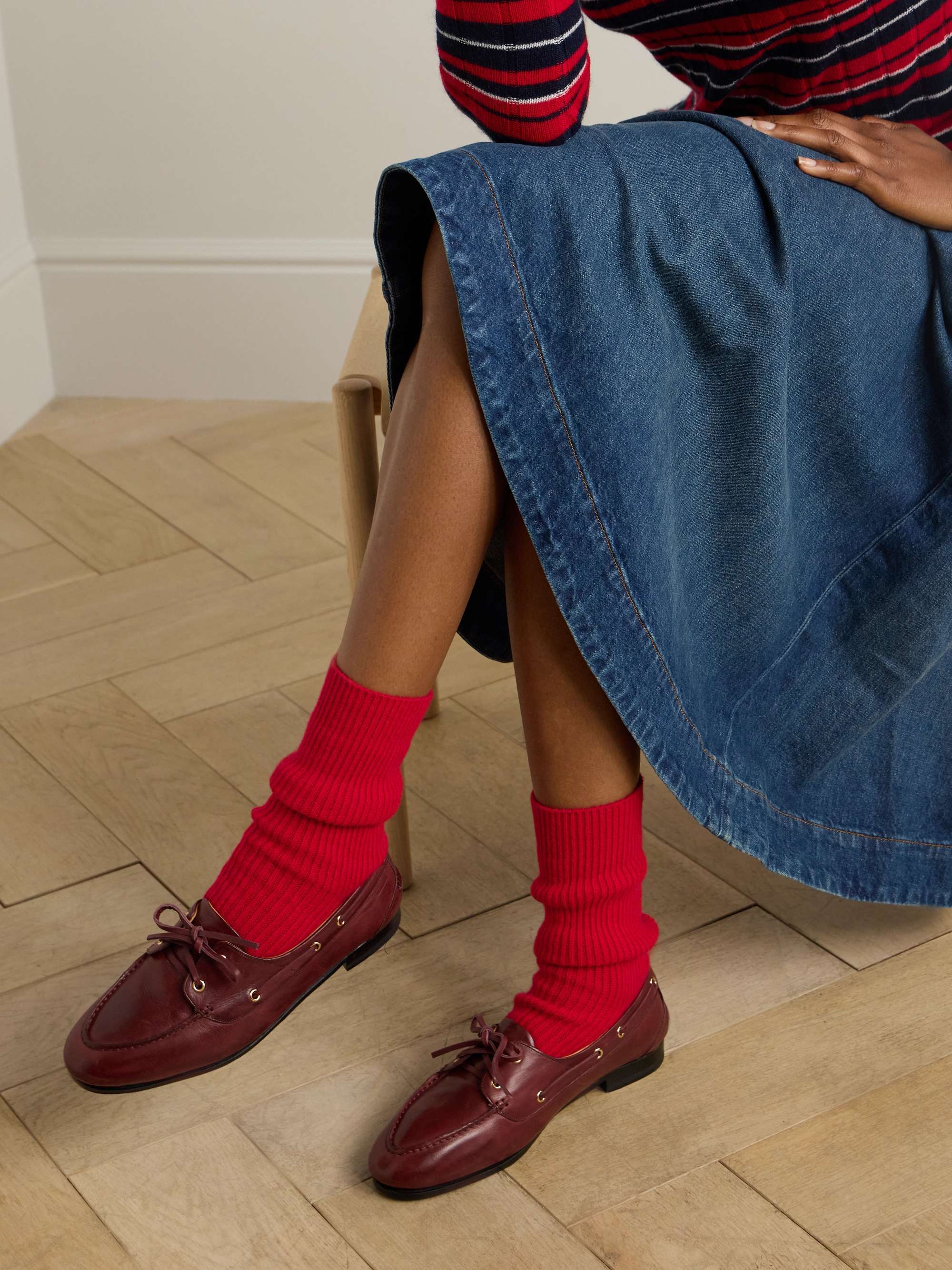 ARCH4 Lucia set of three ribbed baby goat cashmere socks